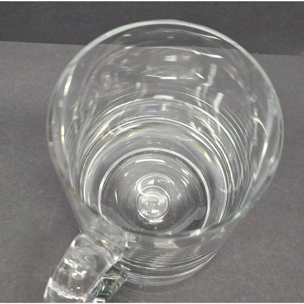 Krosno Crate & Barrel Glass Babble Base Beer Mug Stein Poland Hand-blown